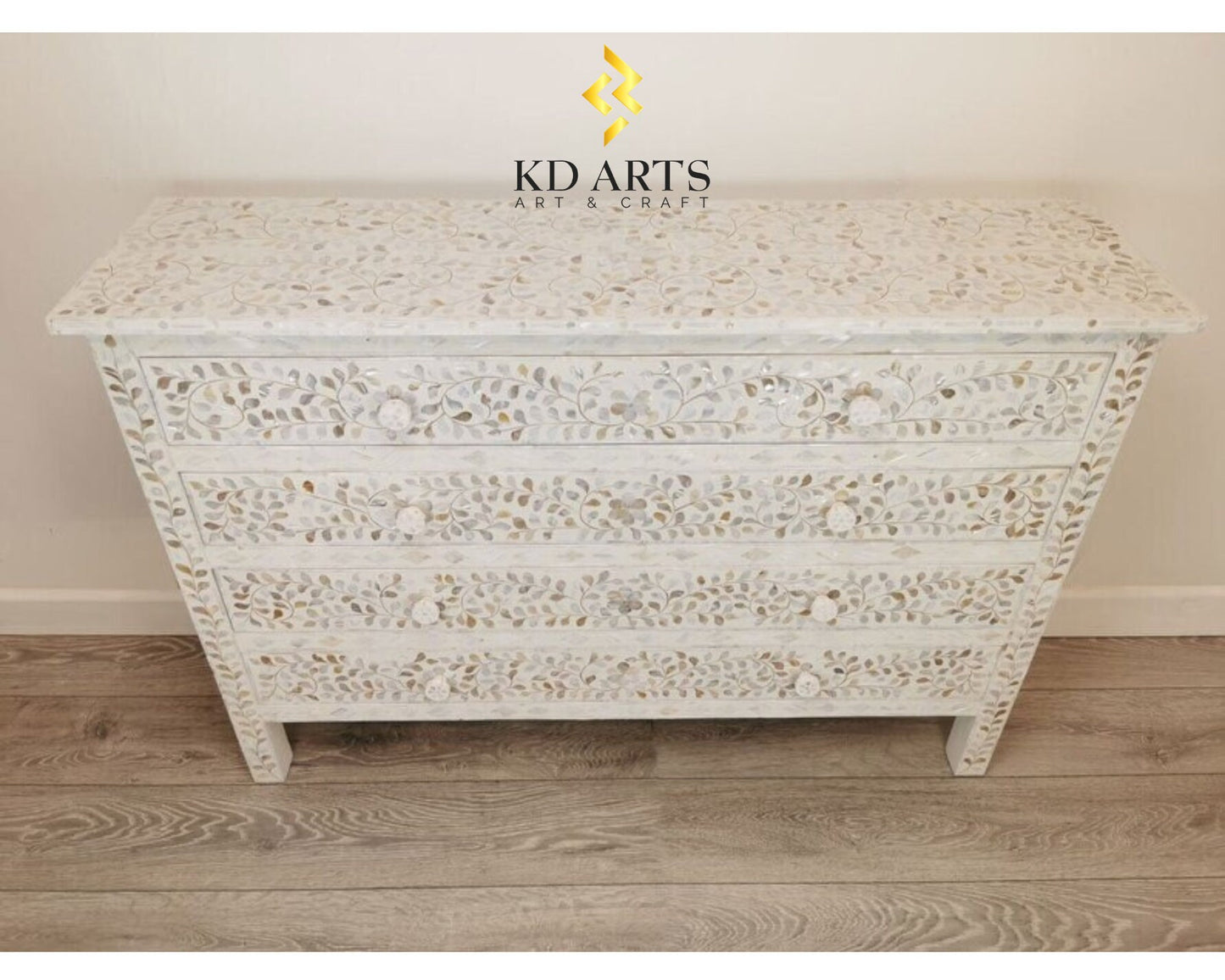 Handmade Mother Of Pearl Four Drawers Chest, Mother Of Pearl white Storage Unit, MOP white Dresser Table, MOP white Chest Of Drawer